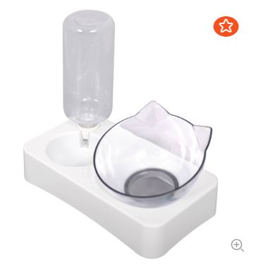 Миска на подставке с автопоилкой для кошек 